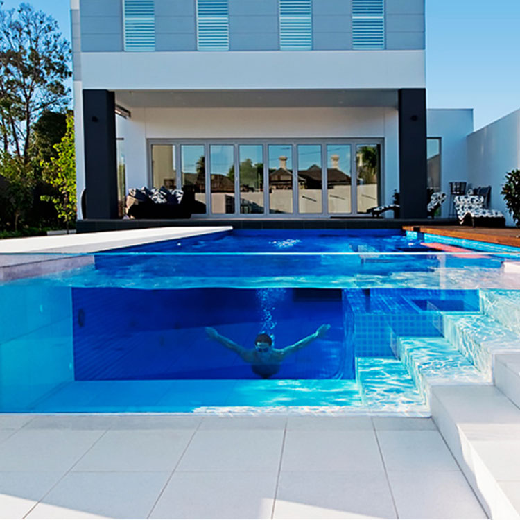 Clear acrylic pool wall manufacturer and installer Luxury Acrylic swimming Pools-leyu