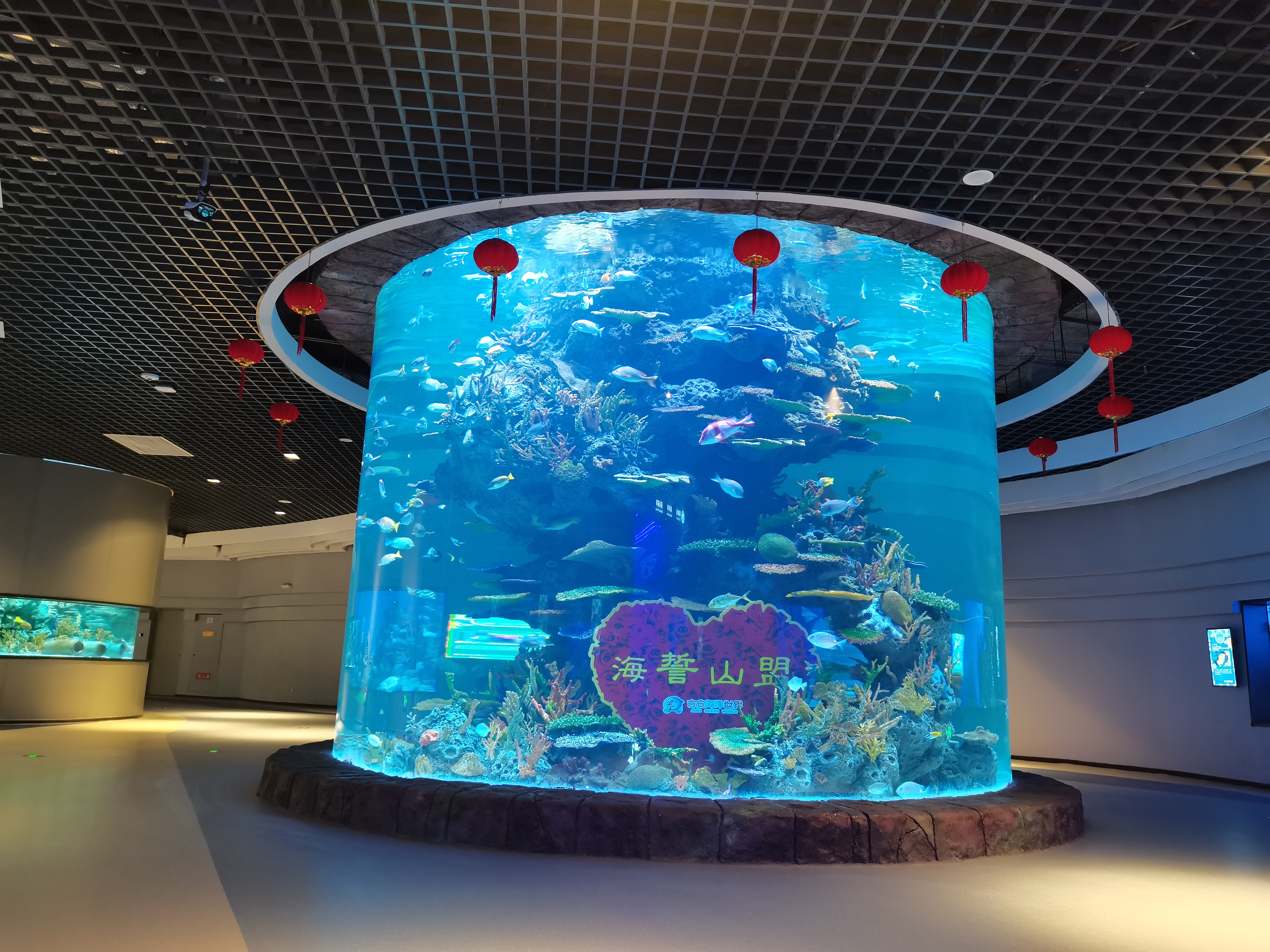 Acrylic cylindrical aquarium - LEYU INSTALLATION