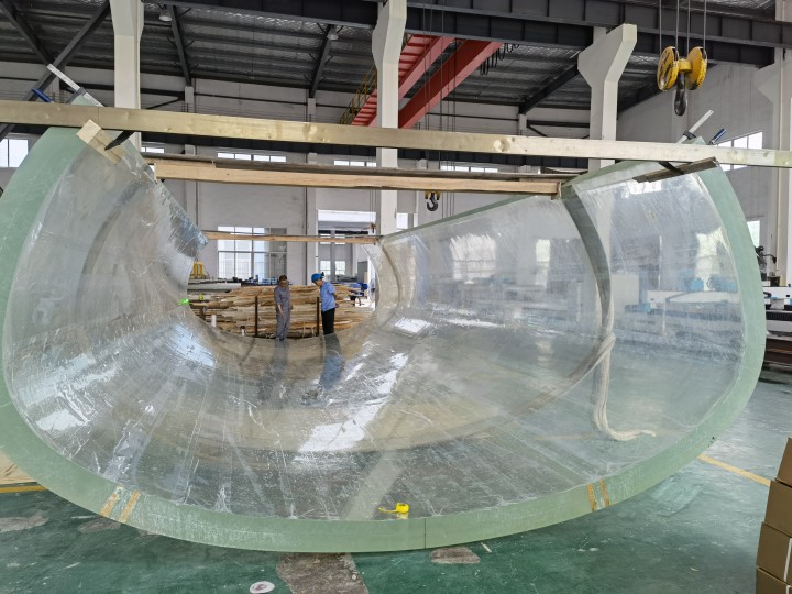 Transparent Bridge, Curved Acrylic Installations - Leyu